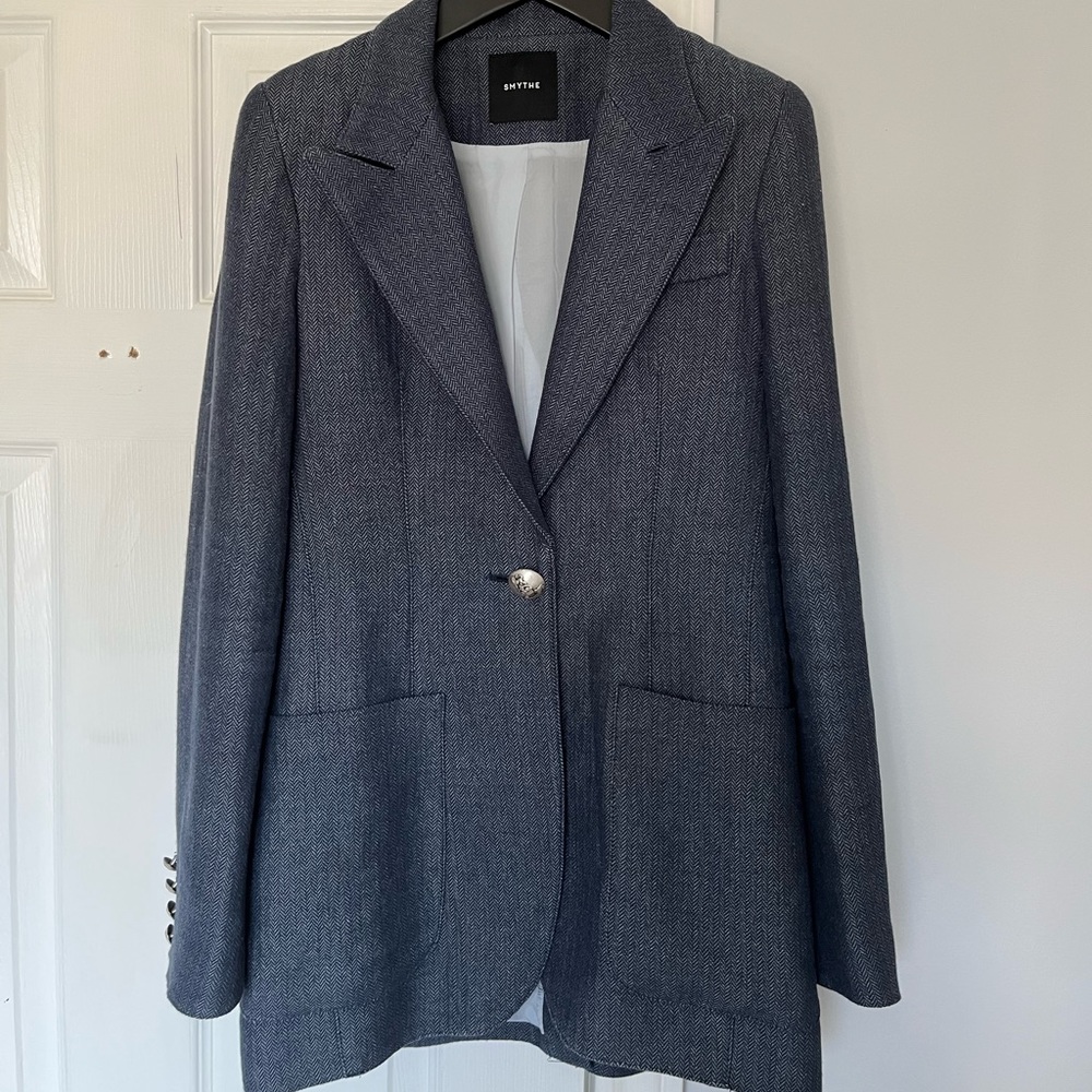 Smythe Birkin Blazer in Blue Herringbone